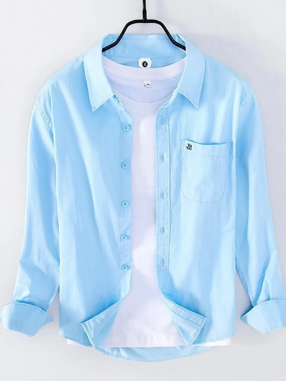 Men's Plus Size Button Up Long Sleeve Shirt, image 2
