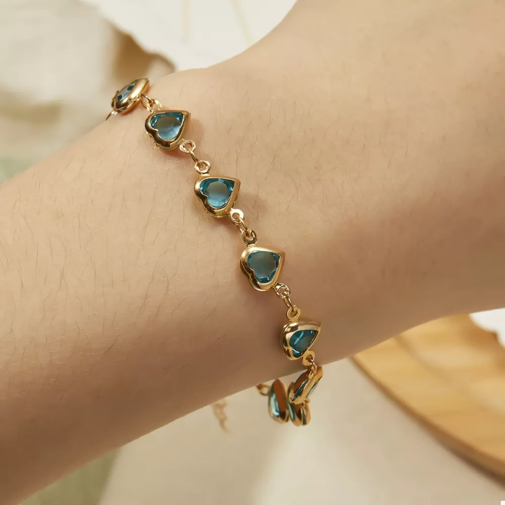18K Gold-Plated Heart Bracelet, image 3