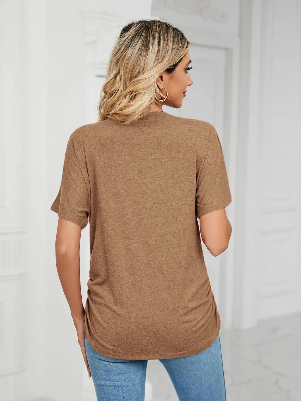 V-Neck Short Sleeve T-Shirt, image 10