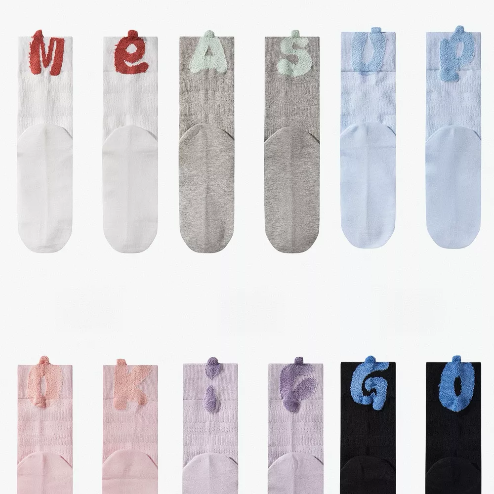 Breathable Letter Crew Socks, image 4