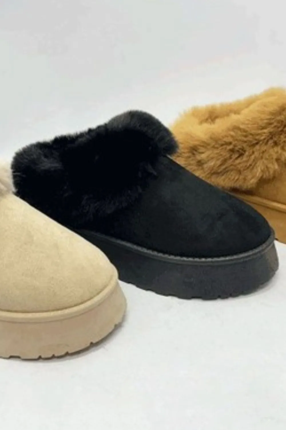 Faux-Fur Platform Slip On Booties, image 2