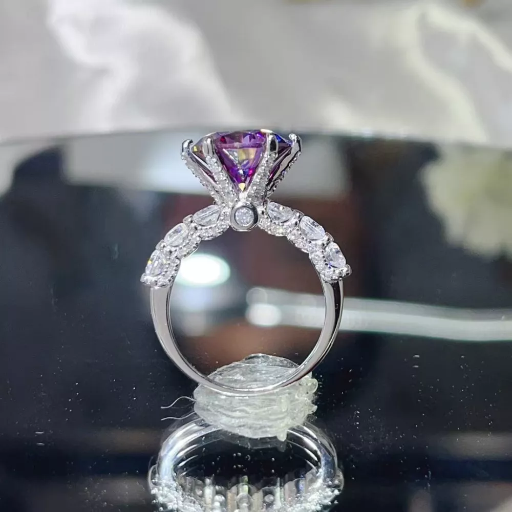 5 Carat Moissanite 6-Prong 925 Sterling Silver Ring, image 5