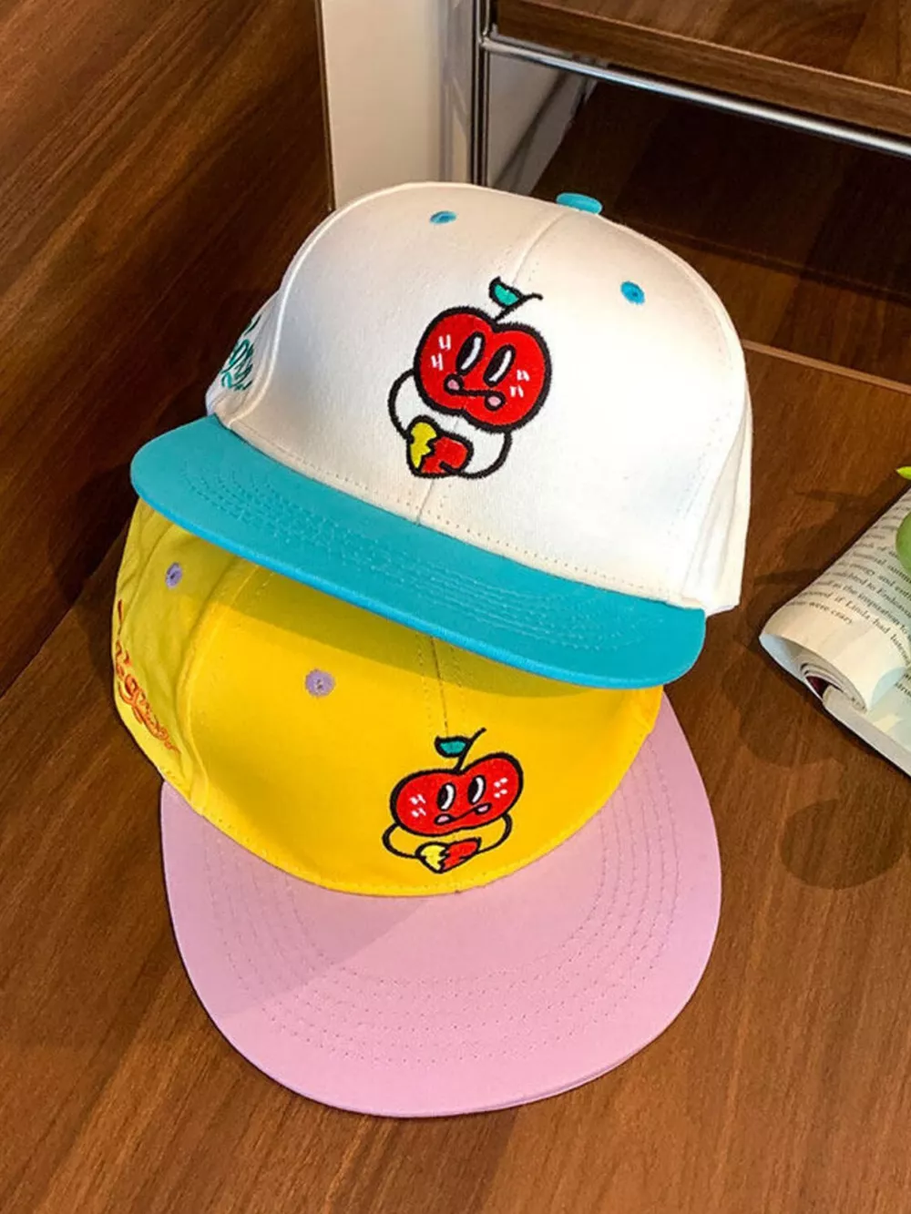 Cartoon Apple Embroidered Baseball Cap, image 4