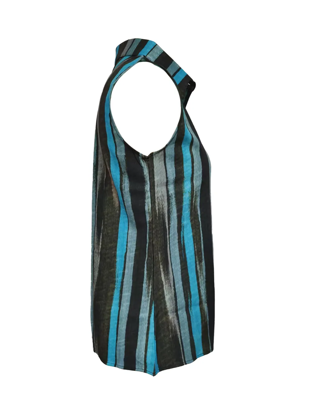 Button Detail Striped Sleeveless Shirt, image 4