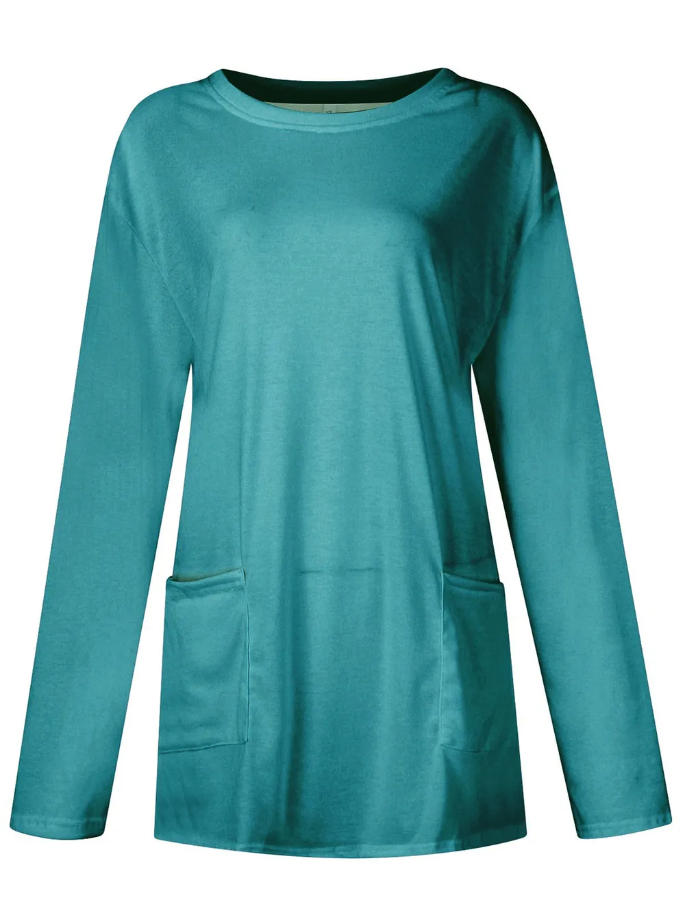 Full Size Pocketed Round Neck Long Sleeve T-Shirt, image 27