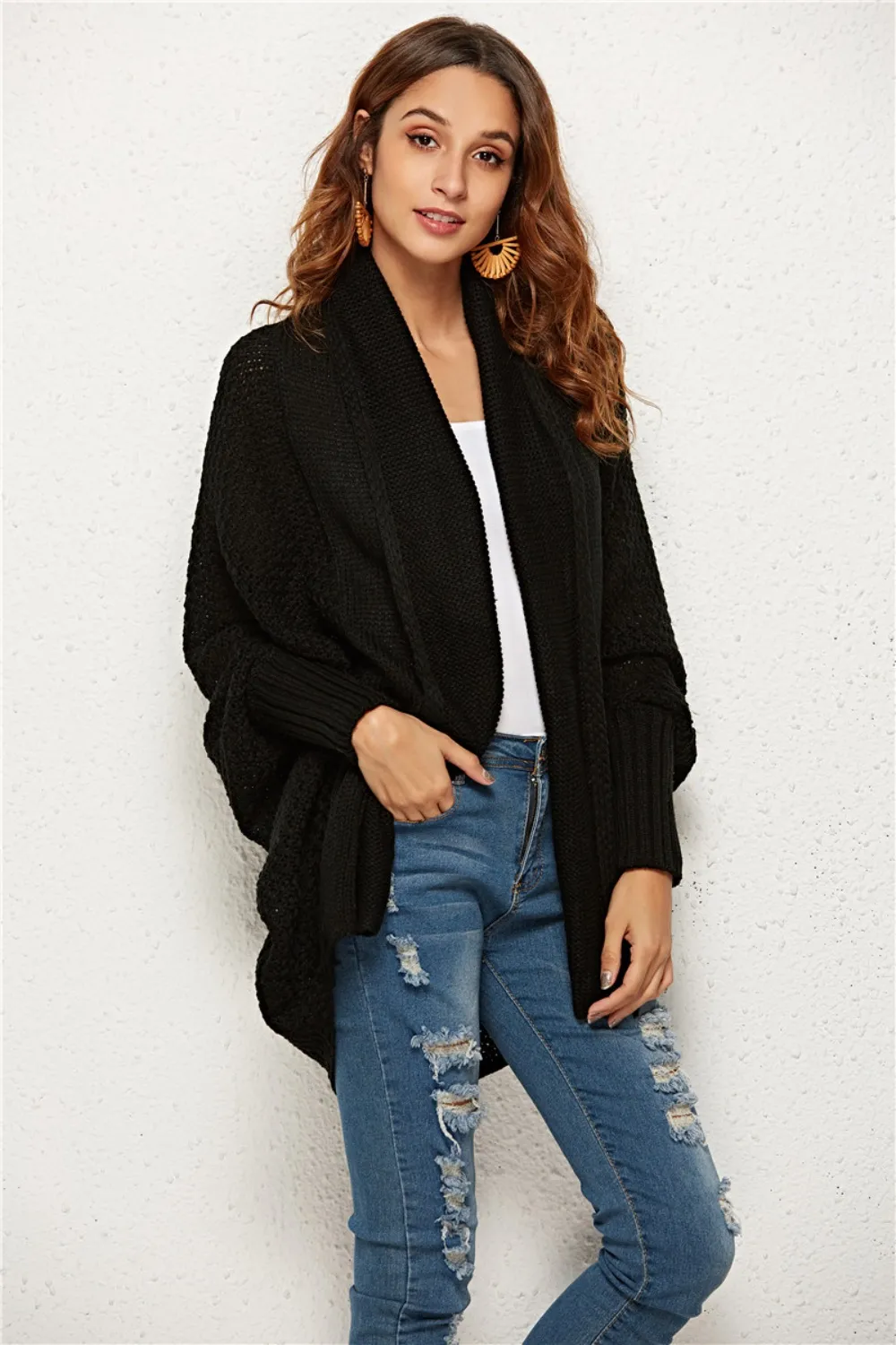 Open Front Batwing Sleeve Cardigan, image 16