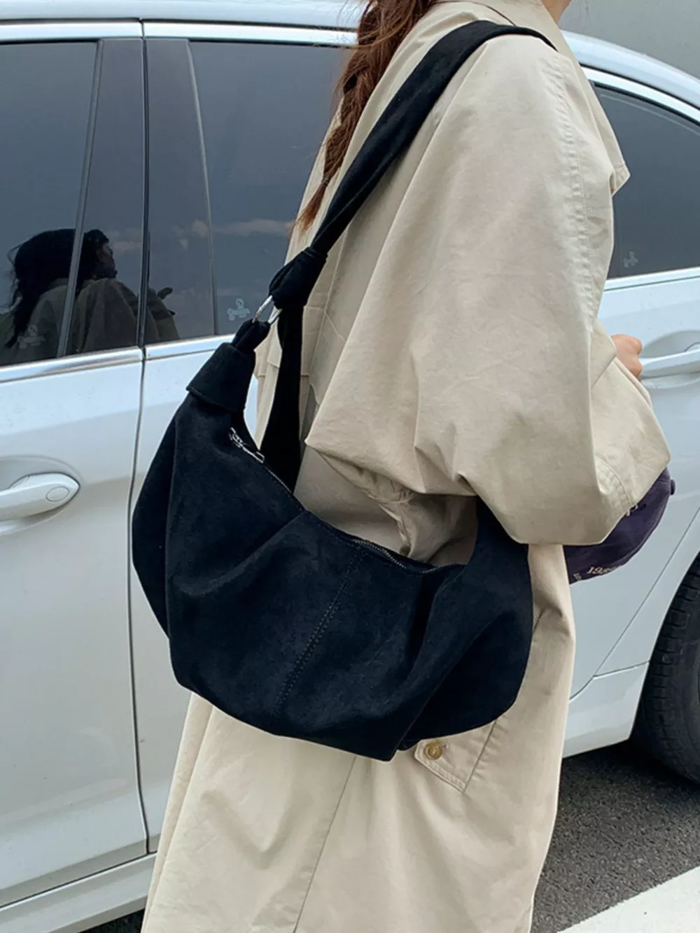 Knotted Strap Crescent Crossbody Bag, image 2