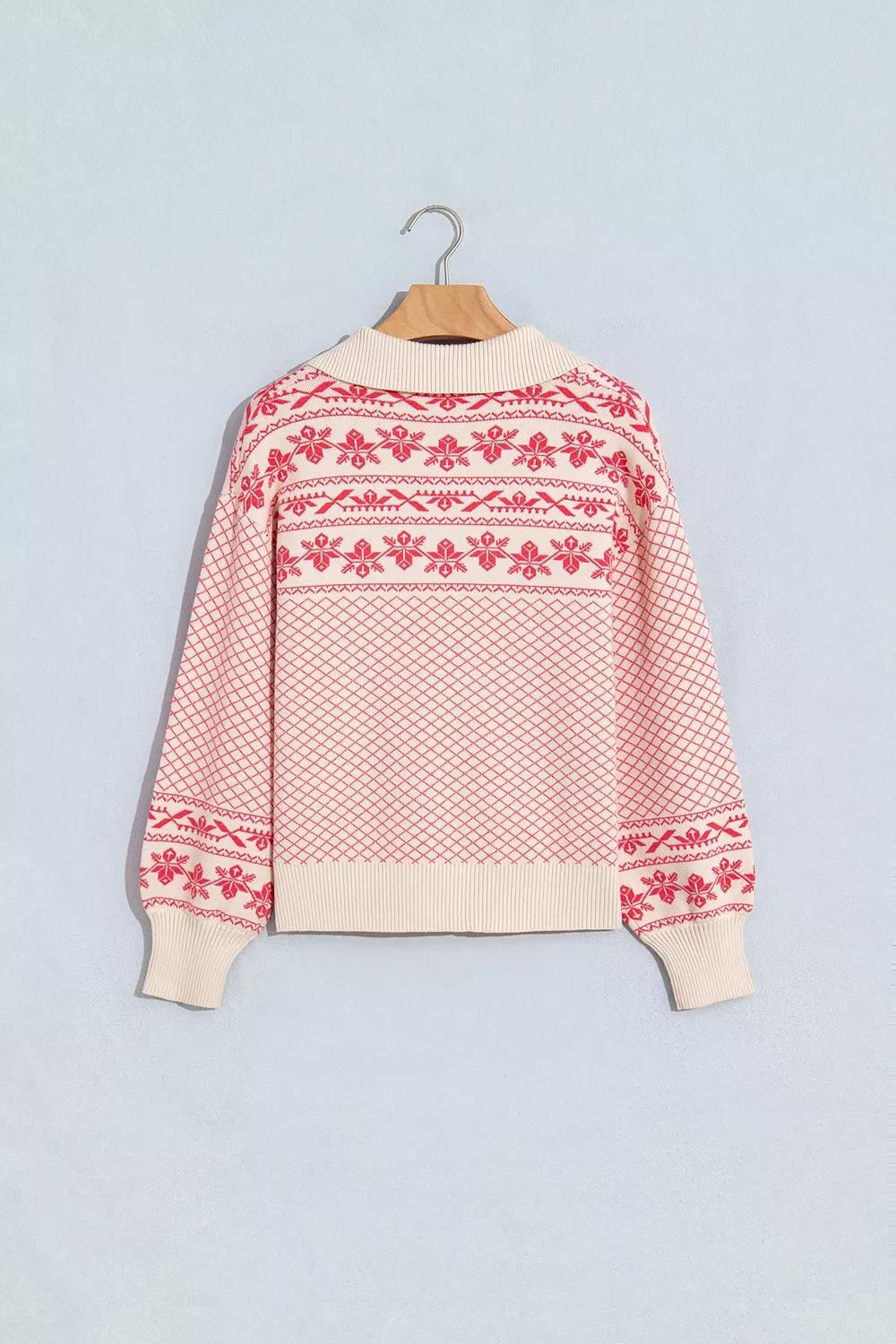 Quarter Button Dropped Shoulder Sweater, image 4