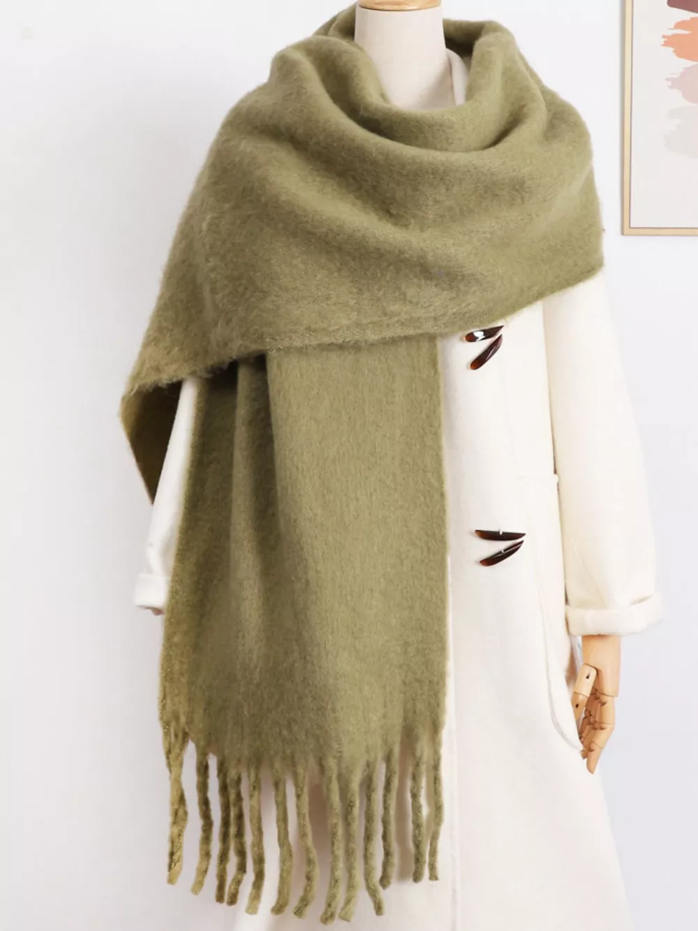 Fringe Hem Soft Winter Scarf, image 6