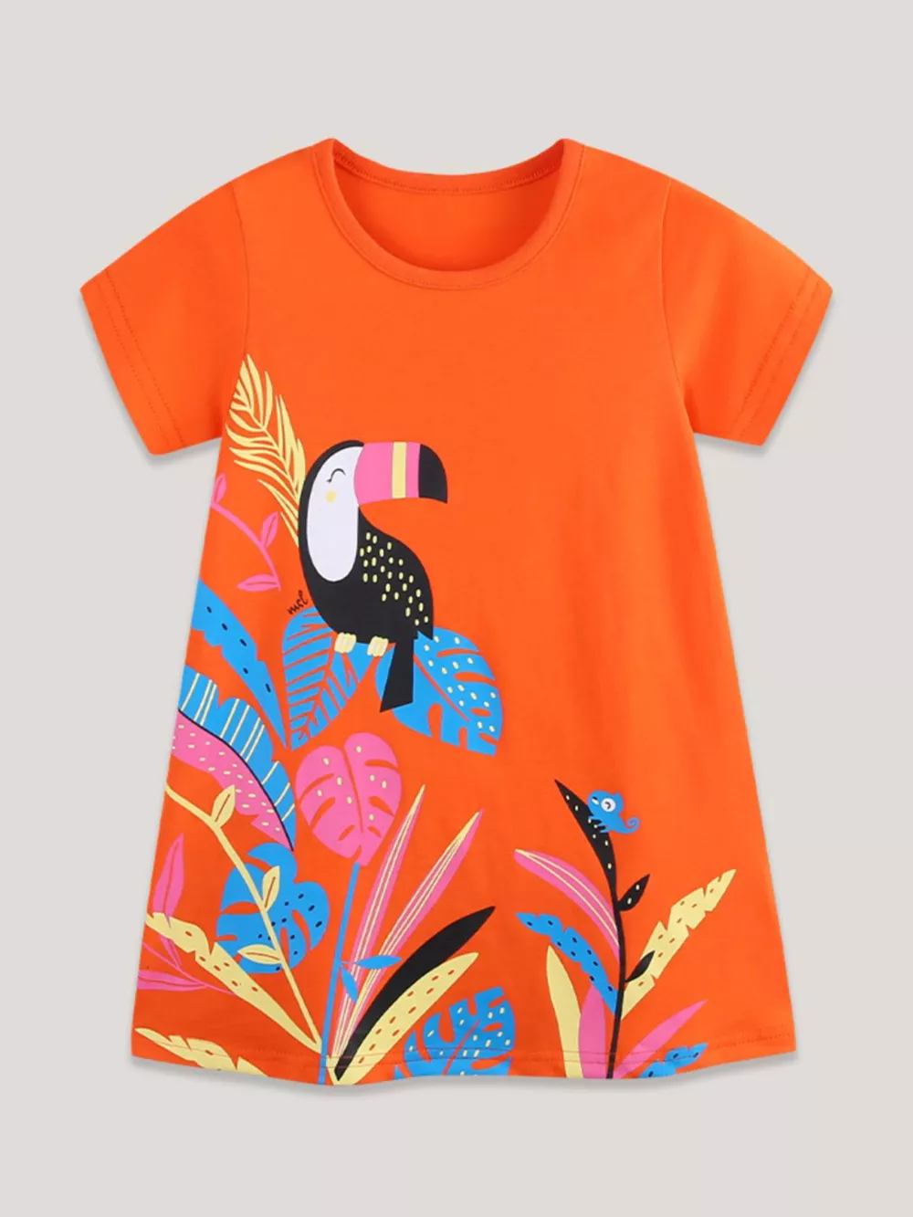 Children's Toucan Print Casual Dress, image 2