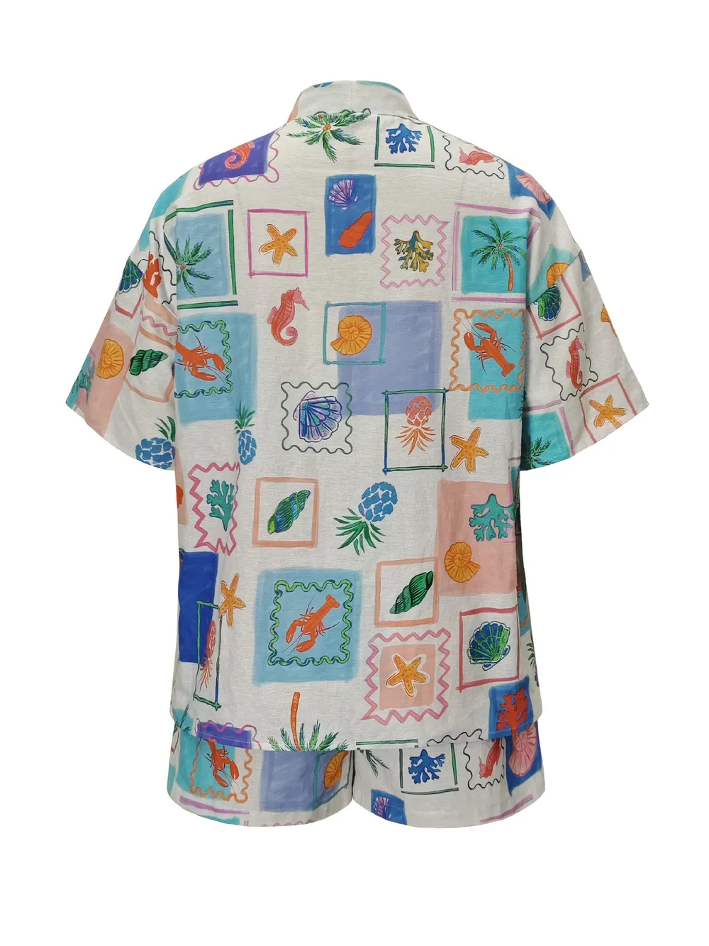 Printed Short Sleeve Shirt and Shorts Set, image 4
