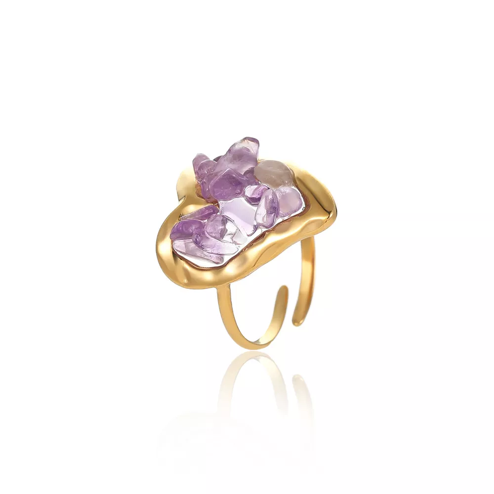 18K Gold-Plated Heart-Shaped Ring, image 3