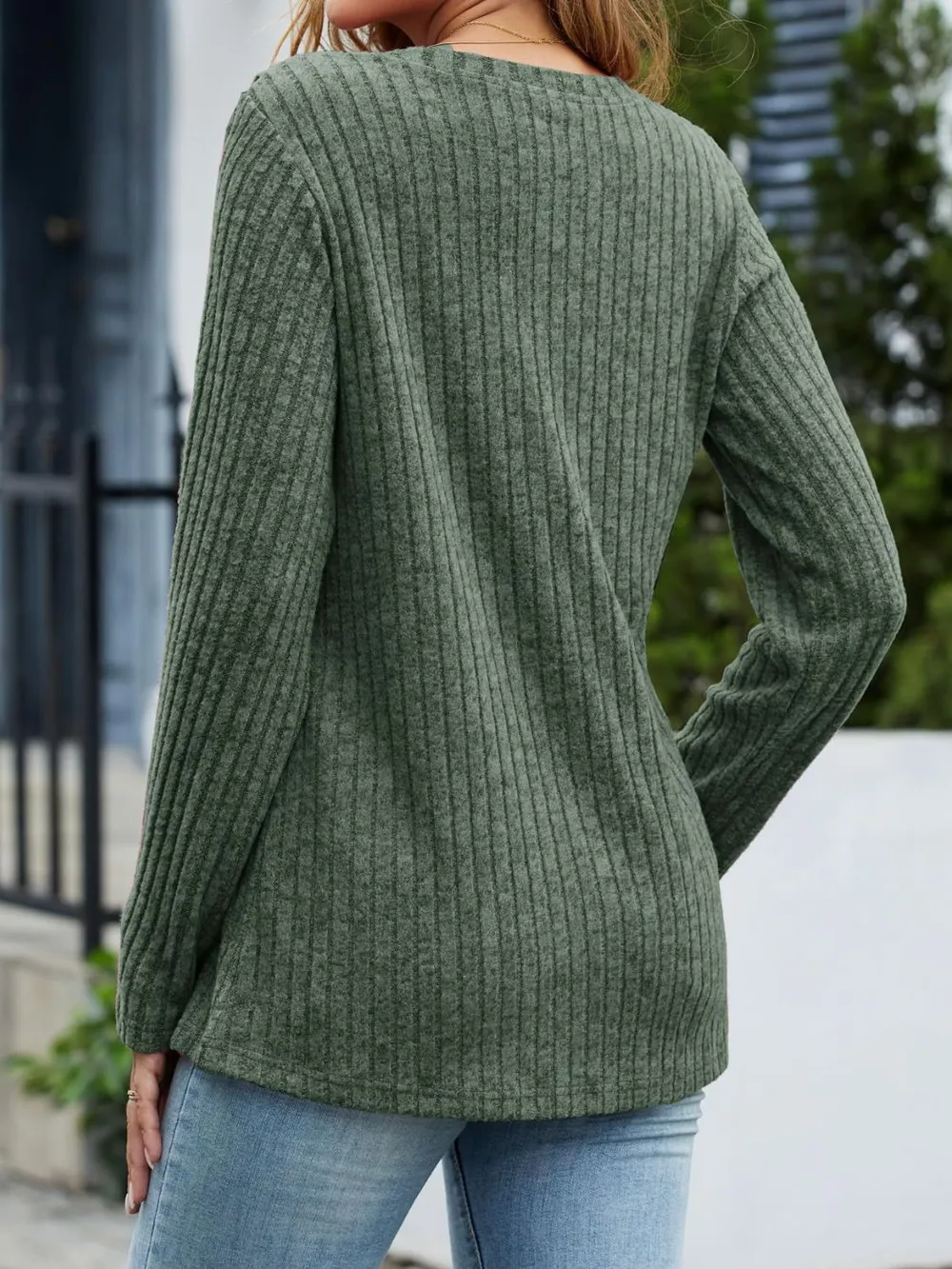 V-Neck Long Sleeve T-Shirt, image 27