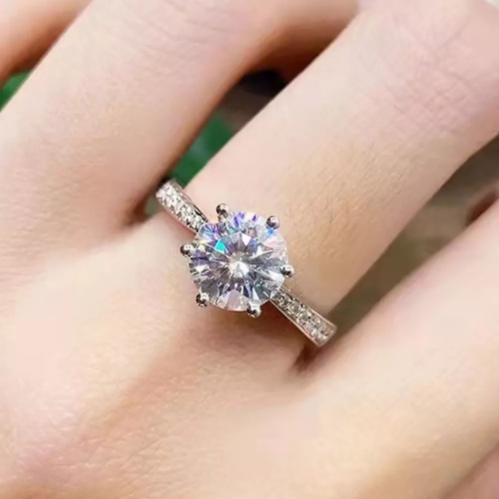 3 Carat Moissanite 925 Sterling Silver Ring, image 2