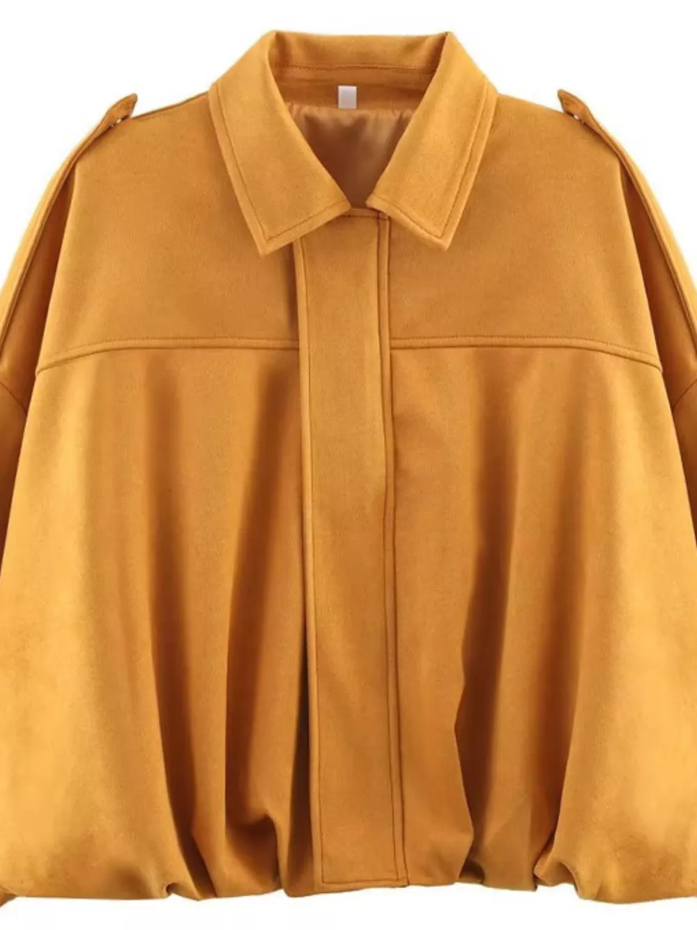 Collared Neck Dropped Shoulder Jacket, image 15