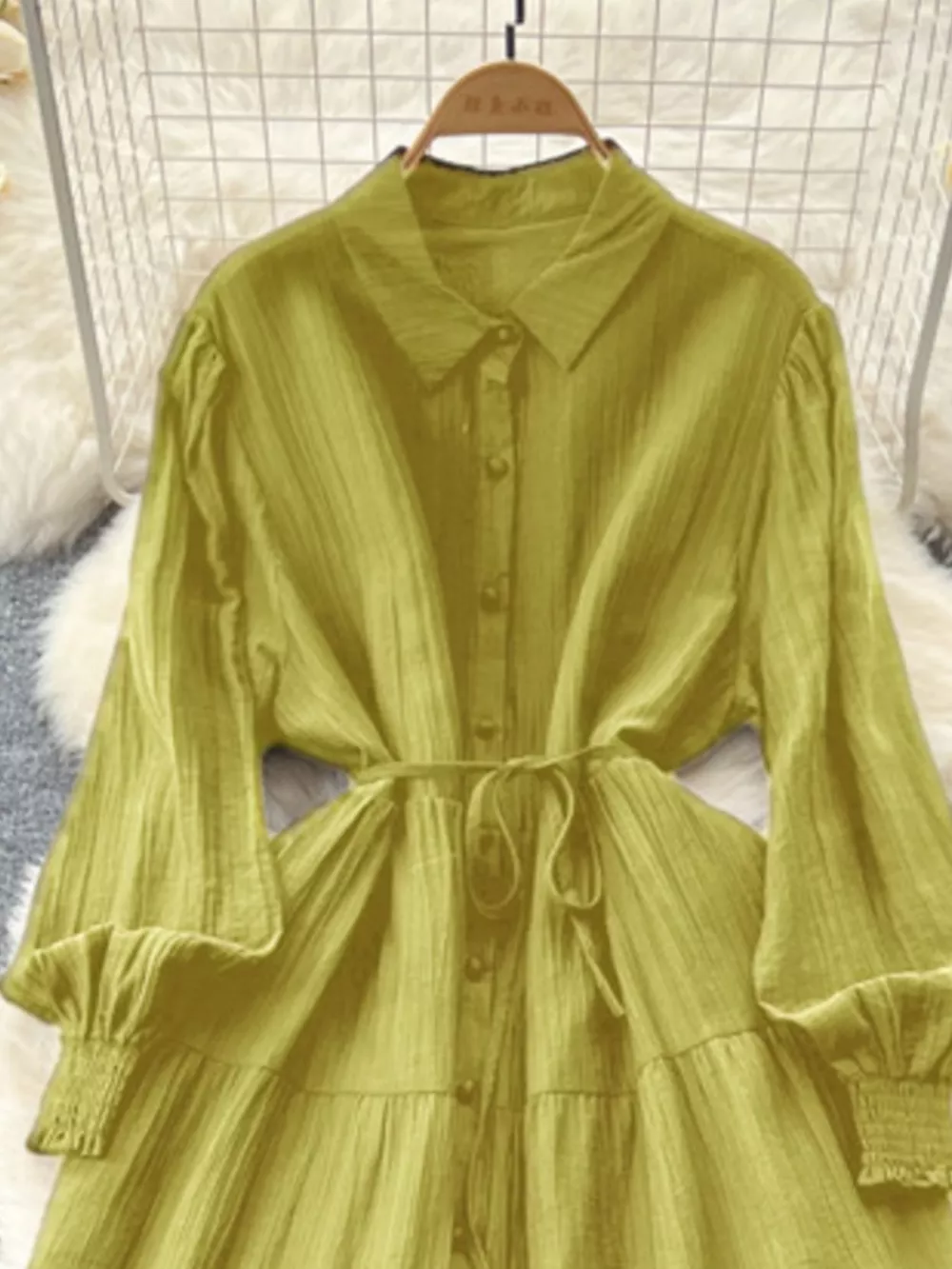 Button Down Tiered Long Sleeve Dress, image 18