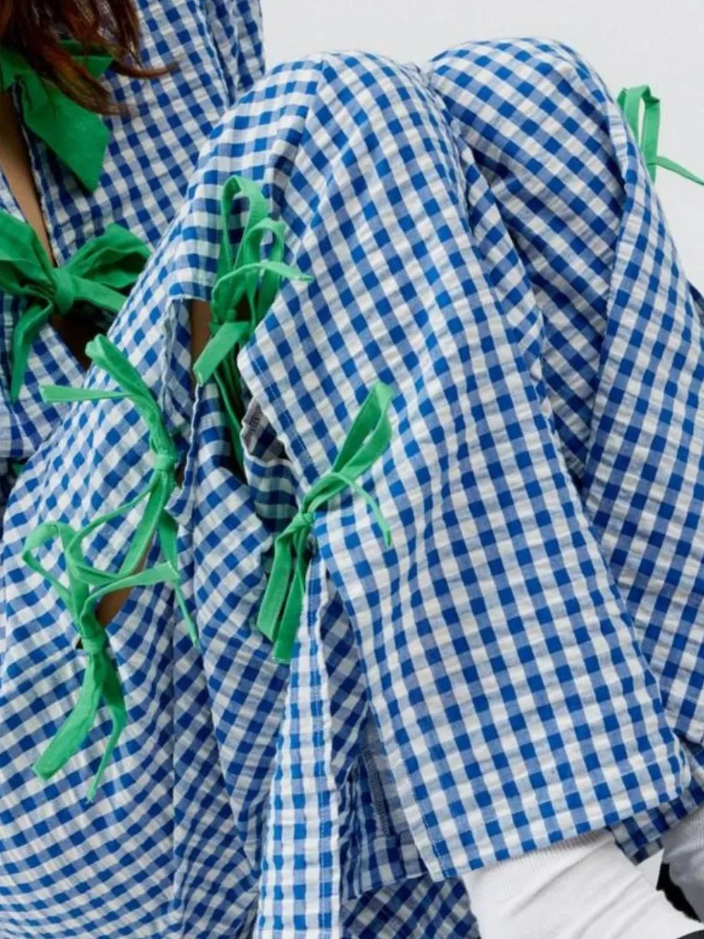 Side Tied Plaid Pants, image 5