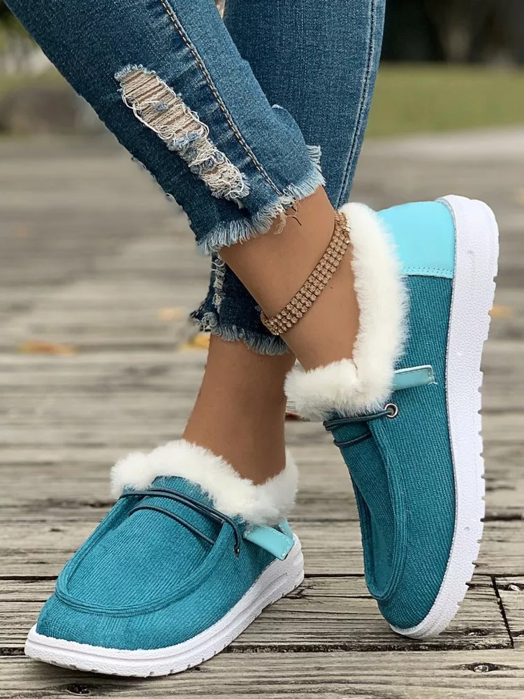 Cozy Plush-Lined Flats Slip-Ons, image 12