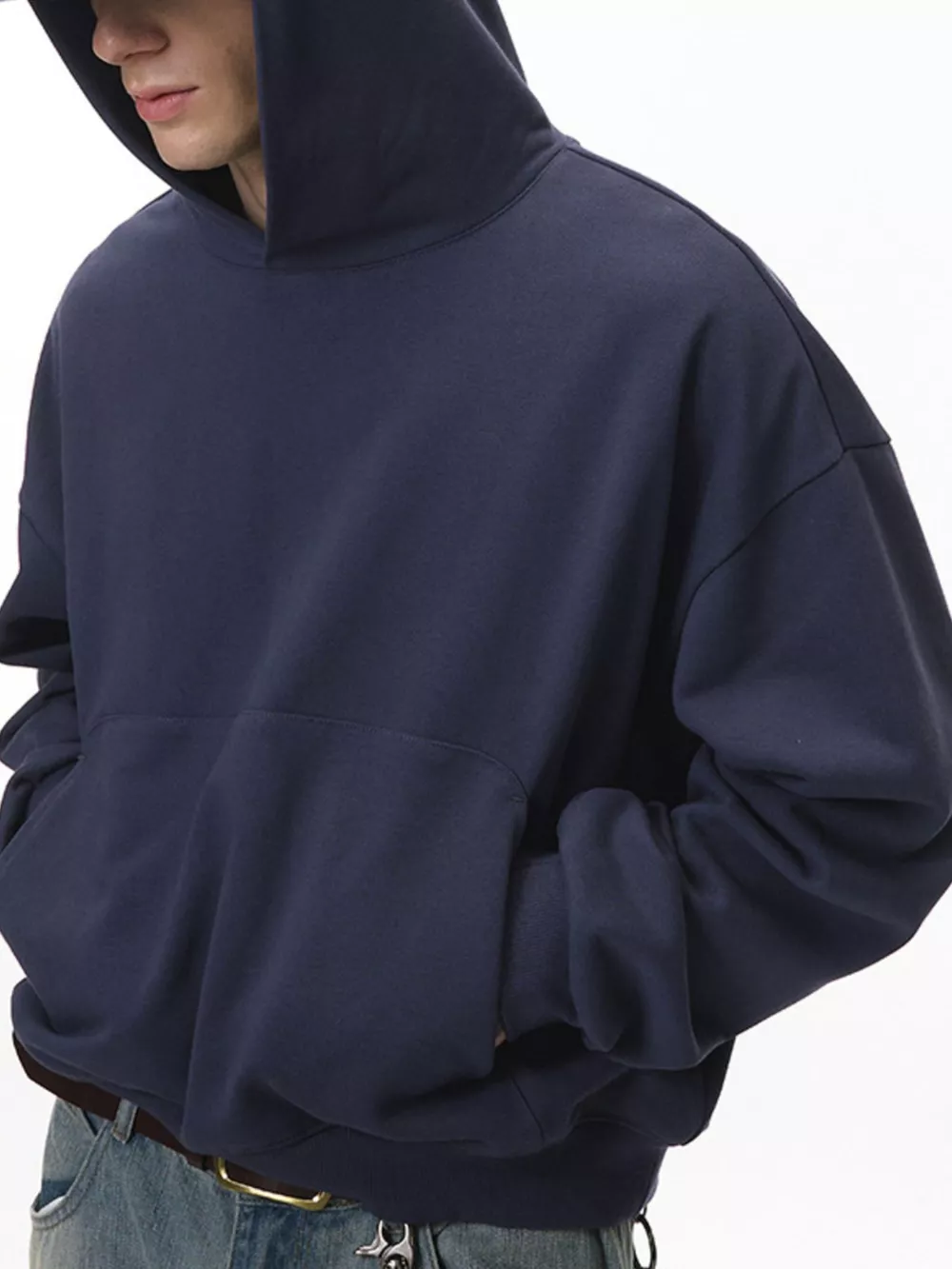 Men's Kangaroo Pocket Dropped Shoulder Hoodie, image 6