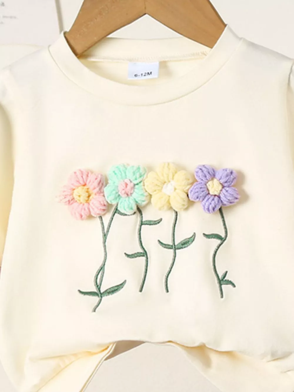 Children's Flower Long Sleeve Top and Pants Set, image 3