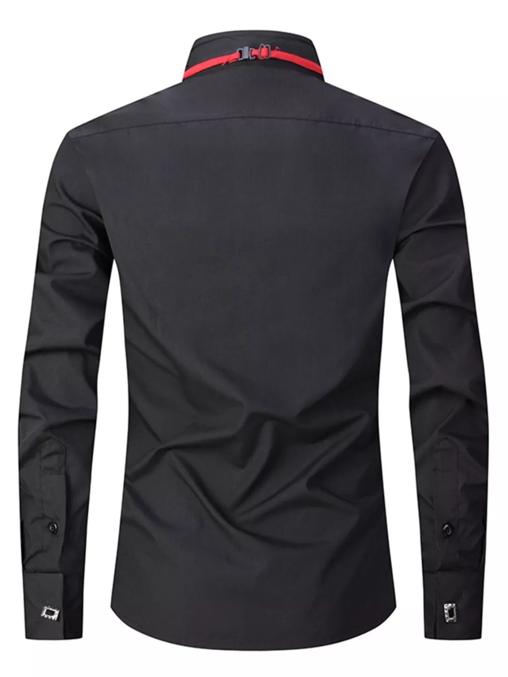 Men's Full Size Long Sleeve Shirt with Bow Tie Plus Size, image 2
