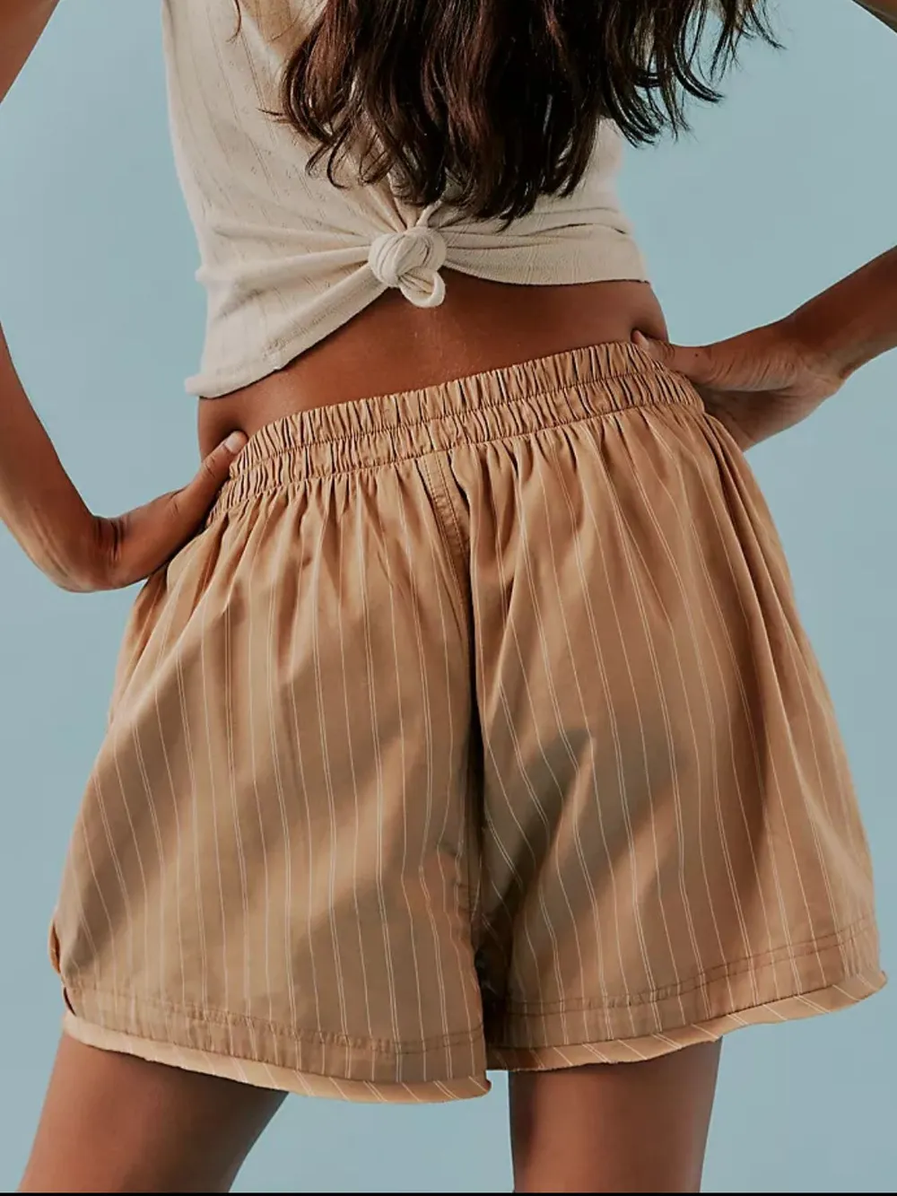 Striped Elastic Waist Shorts, image 10