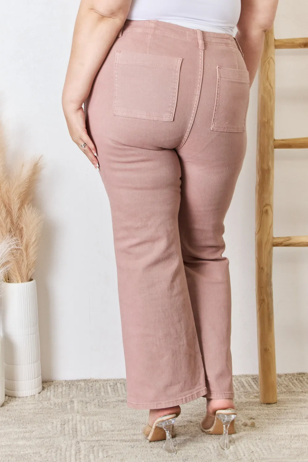 Full Size High Rise Ankle Flare Jeans, image 5