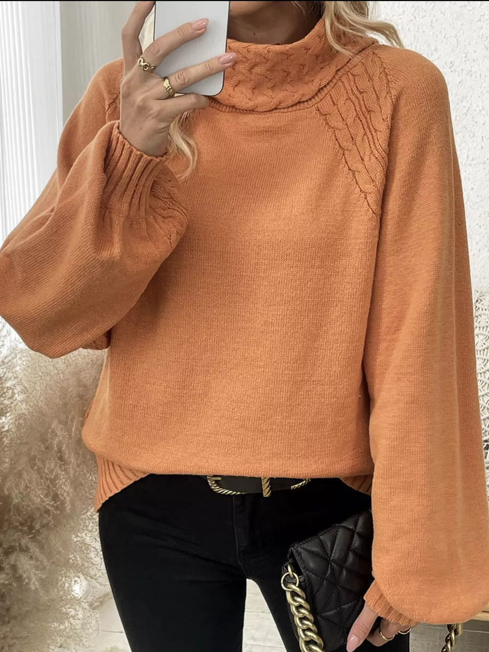 Cable Knit Turtleneck Sweater, image 9