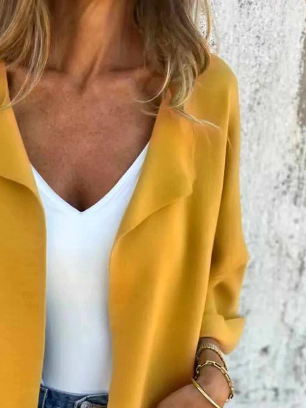 Full Size Open Front 3/4 Sleeve Cardigan Plus Size, image 16