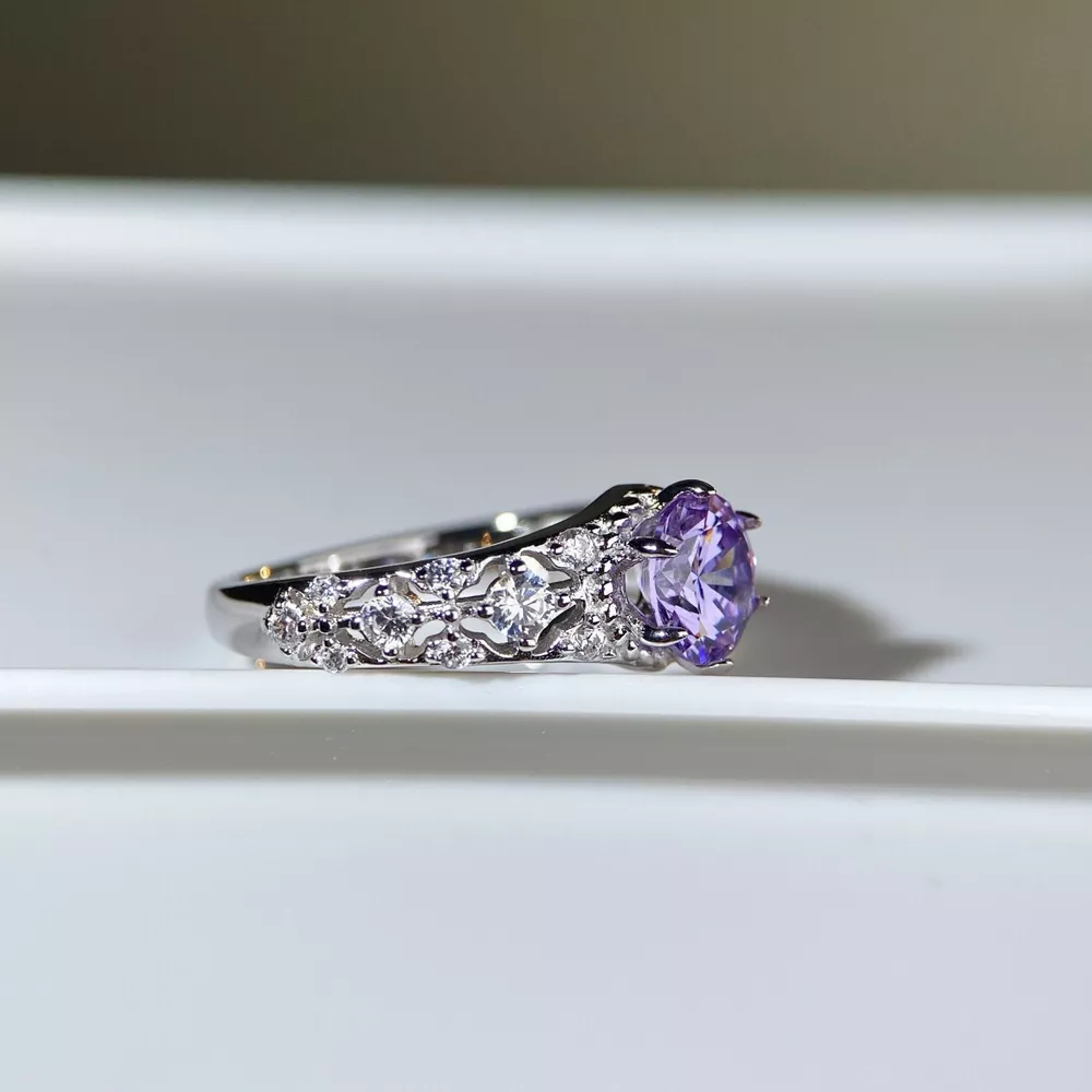 Growing High-Carbon Diamond 925 Sterling Silver Ring, image 5