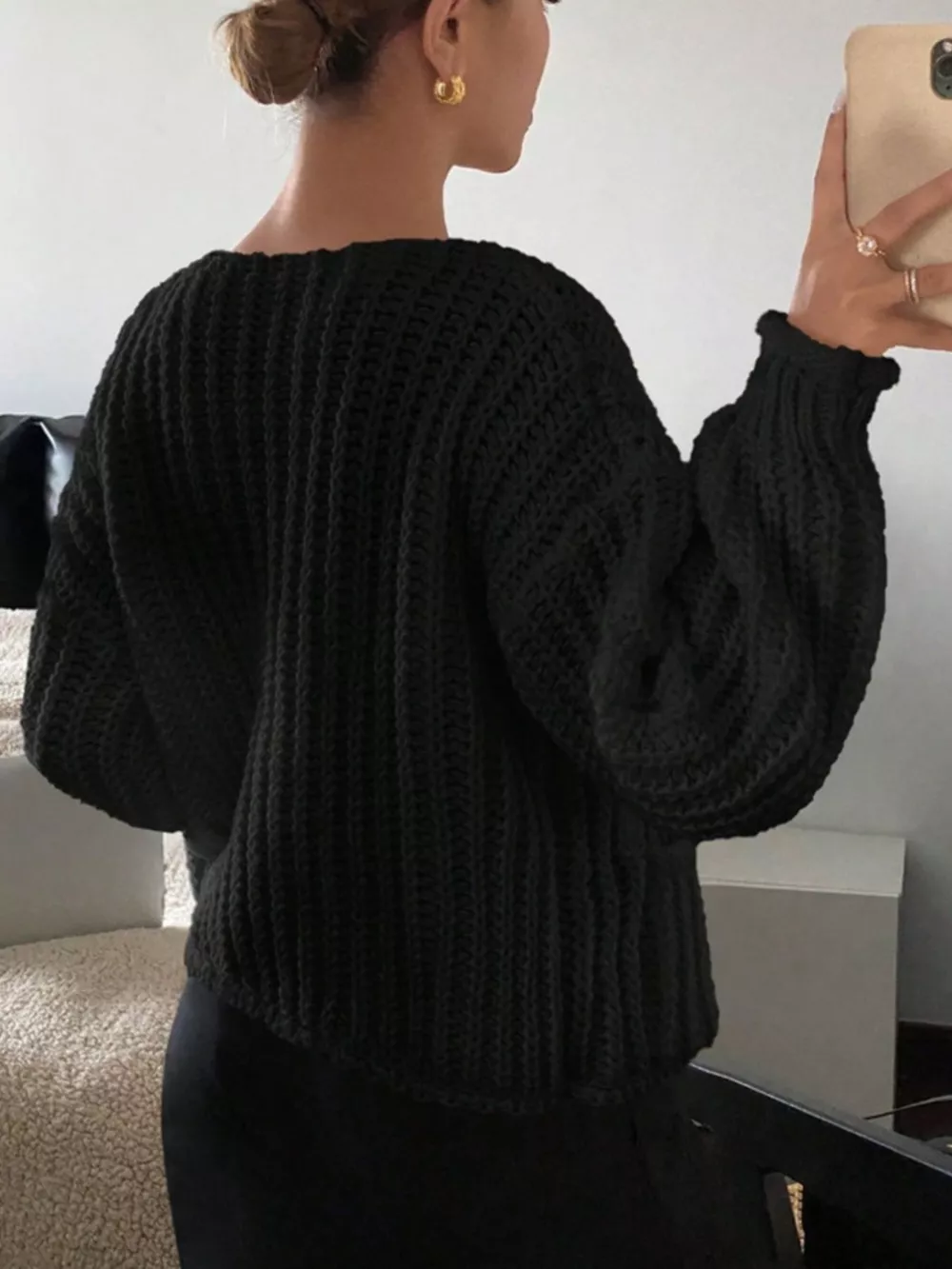 Button Up Dropped Shoulder Cardigan, image 7