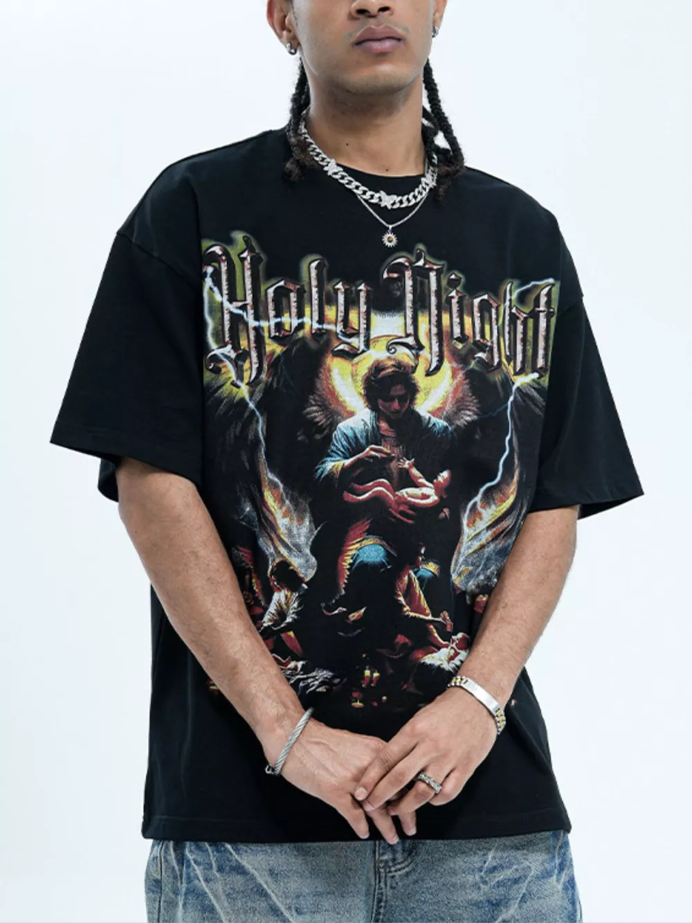 Men's Graphic Round Neck Oversized T-Shirt