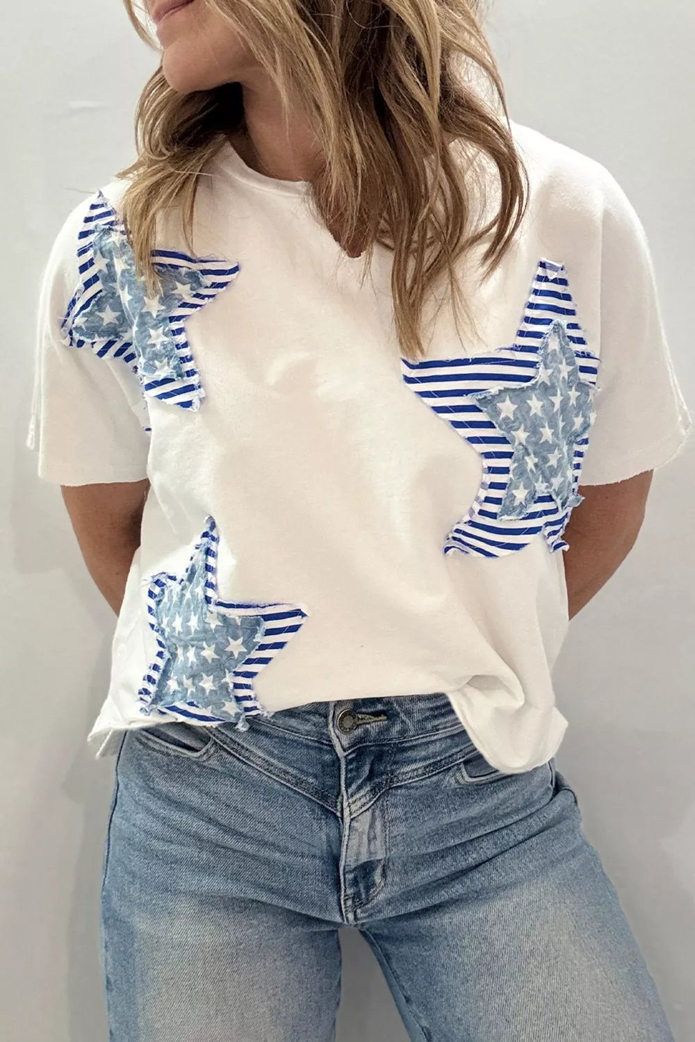 Patriot Star Patched Notched Neck Mineral Washed Tee, image 4