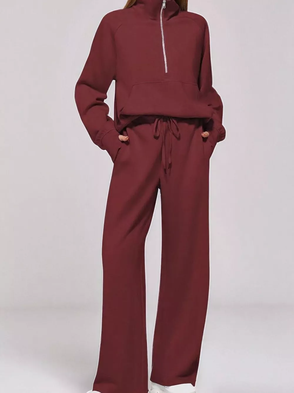 Half Zip Long Sleeve Top and Pants Set, image 2