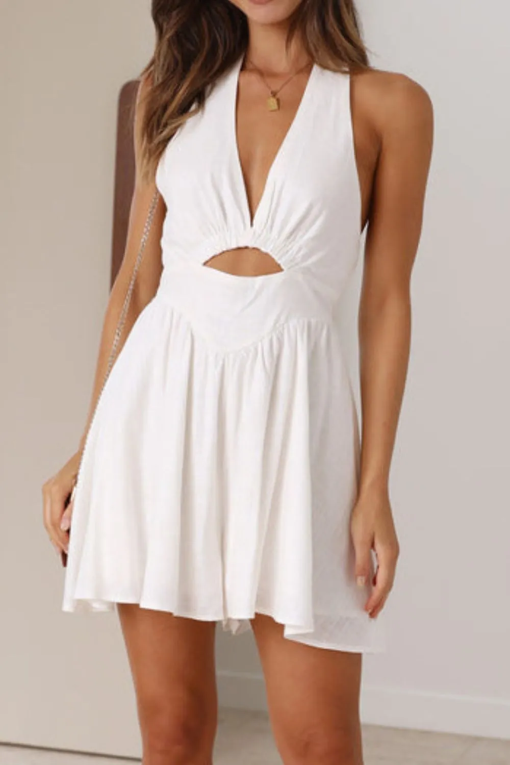 Cutout Halter Neck Mini Dress, image 9