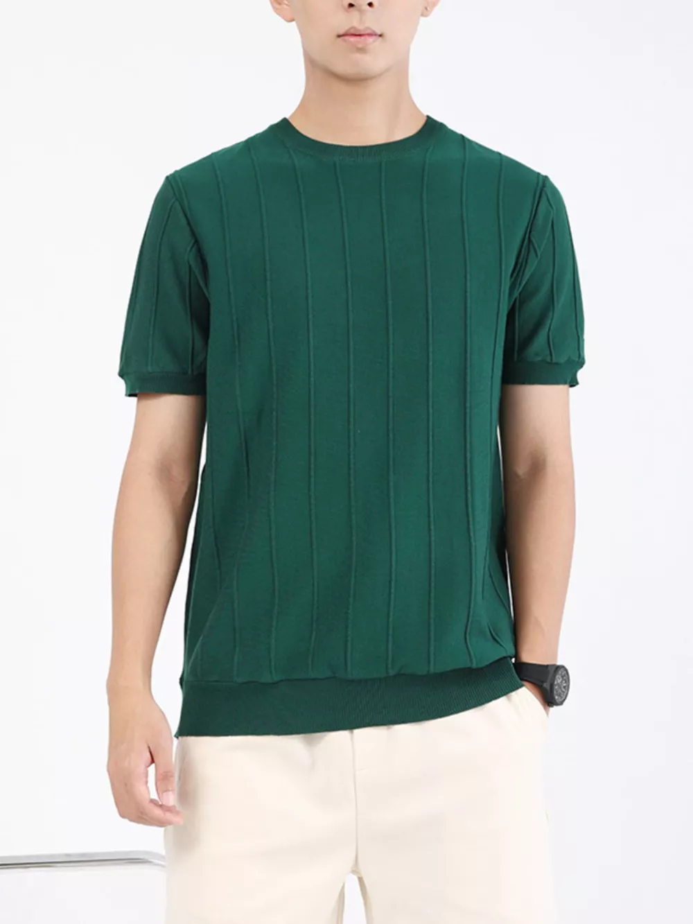 Men's Plus Size Textured Short Sleeve T-Shirt, image 13