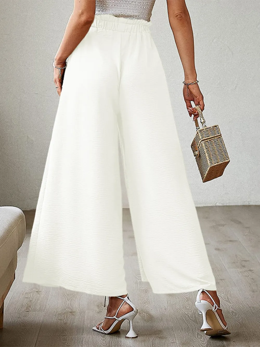 Tied Slit Wide Leg Pants, image 3