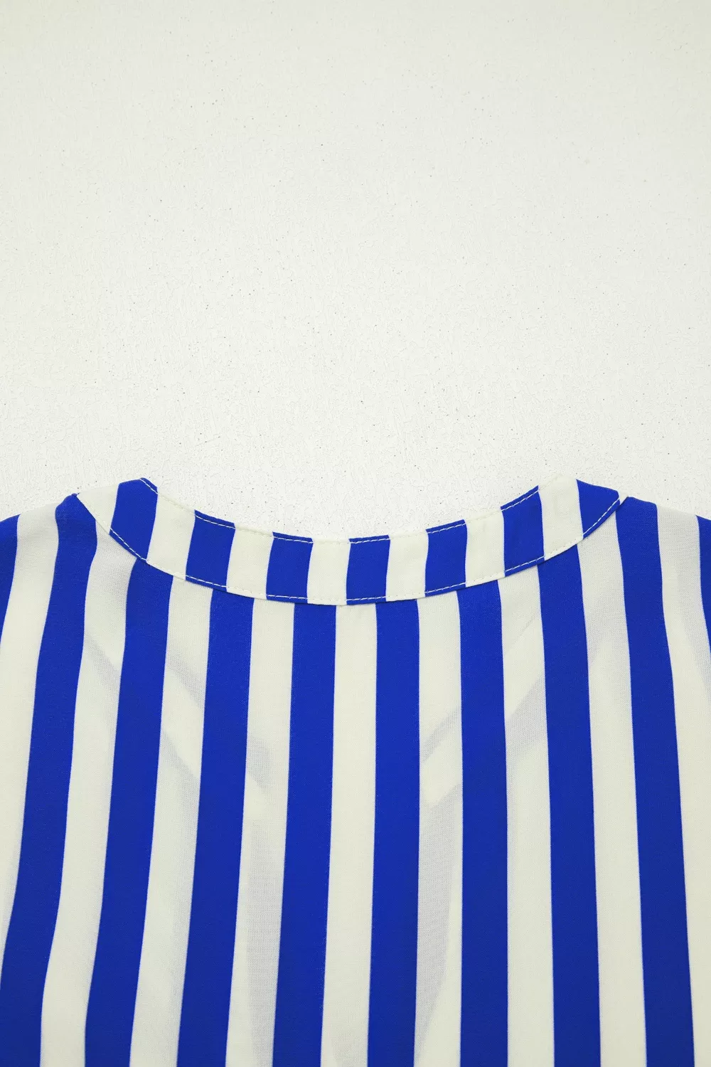 Stripe Balloon Sleeve Loose Button Up Shirt, image 6