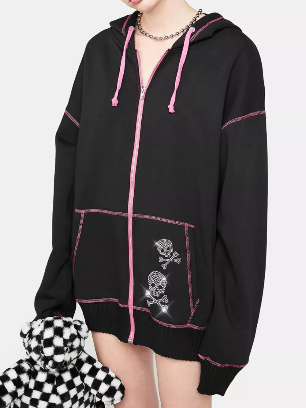 Halloween Zip-Up Drawstring Hoodie, image 7