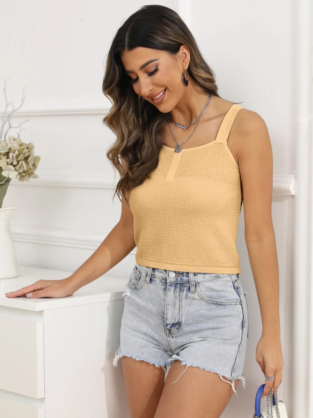 Square Neck Cropped Cami, image 6