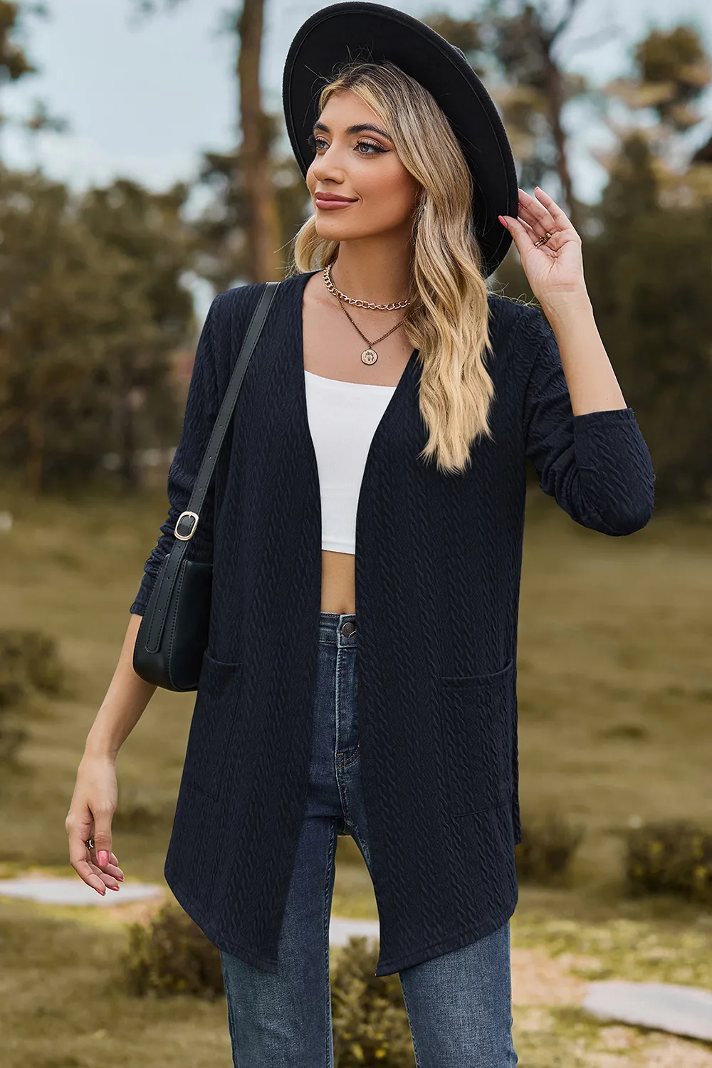 Open Front Long Sleeve Cardigan, image 11