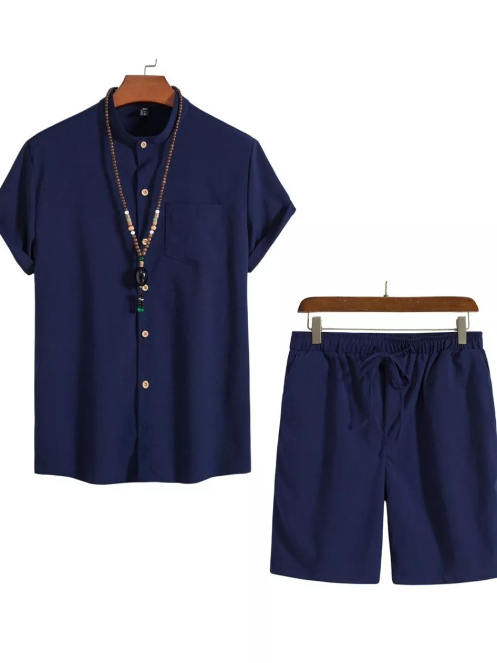 Men's Plus Size Casual Short Sleeve Shirt and Shorts Set, image 4