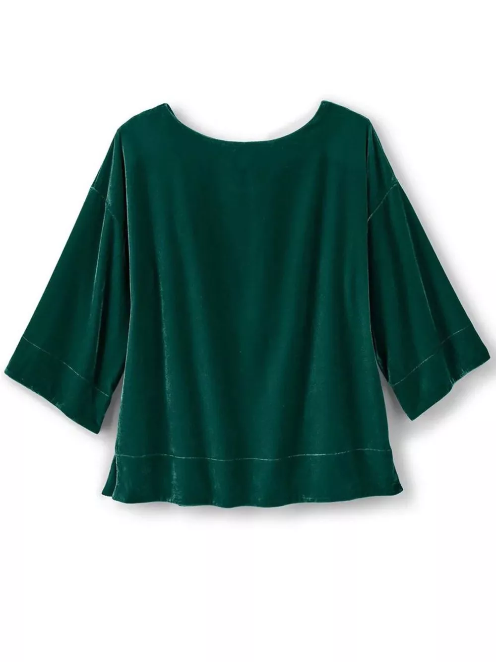 Velvet Boat-Neck T-Shirt with Three-Quarter Sleeves, image 12