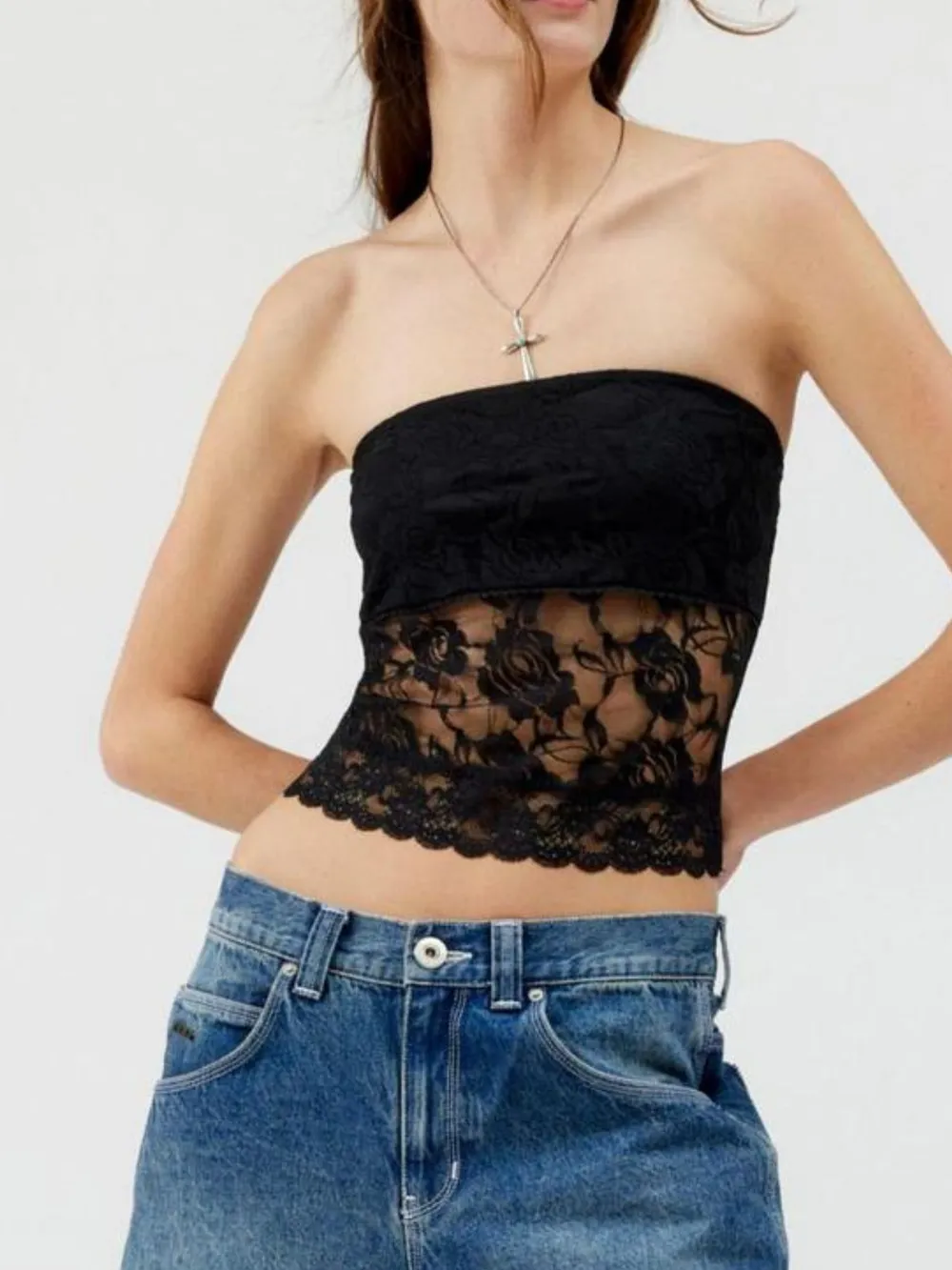 Lace Strapless Tube Top, image 4