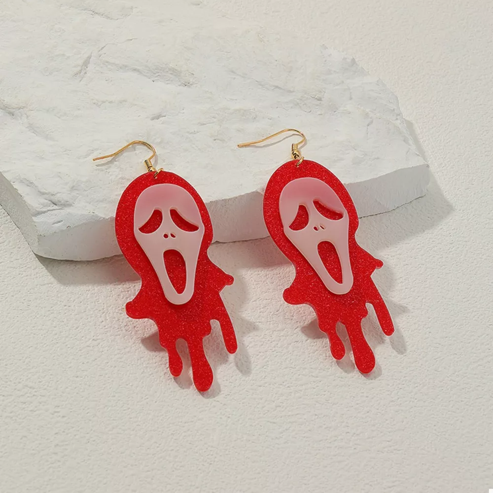 Halloween Ghost Scream Dangle Earrings, image 3