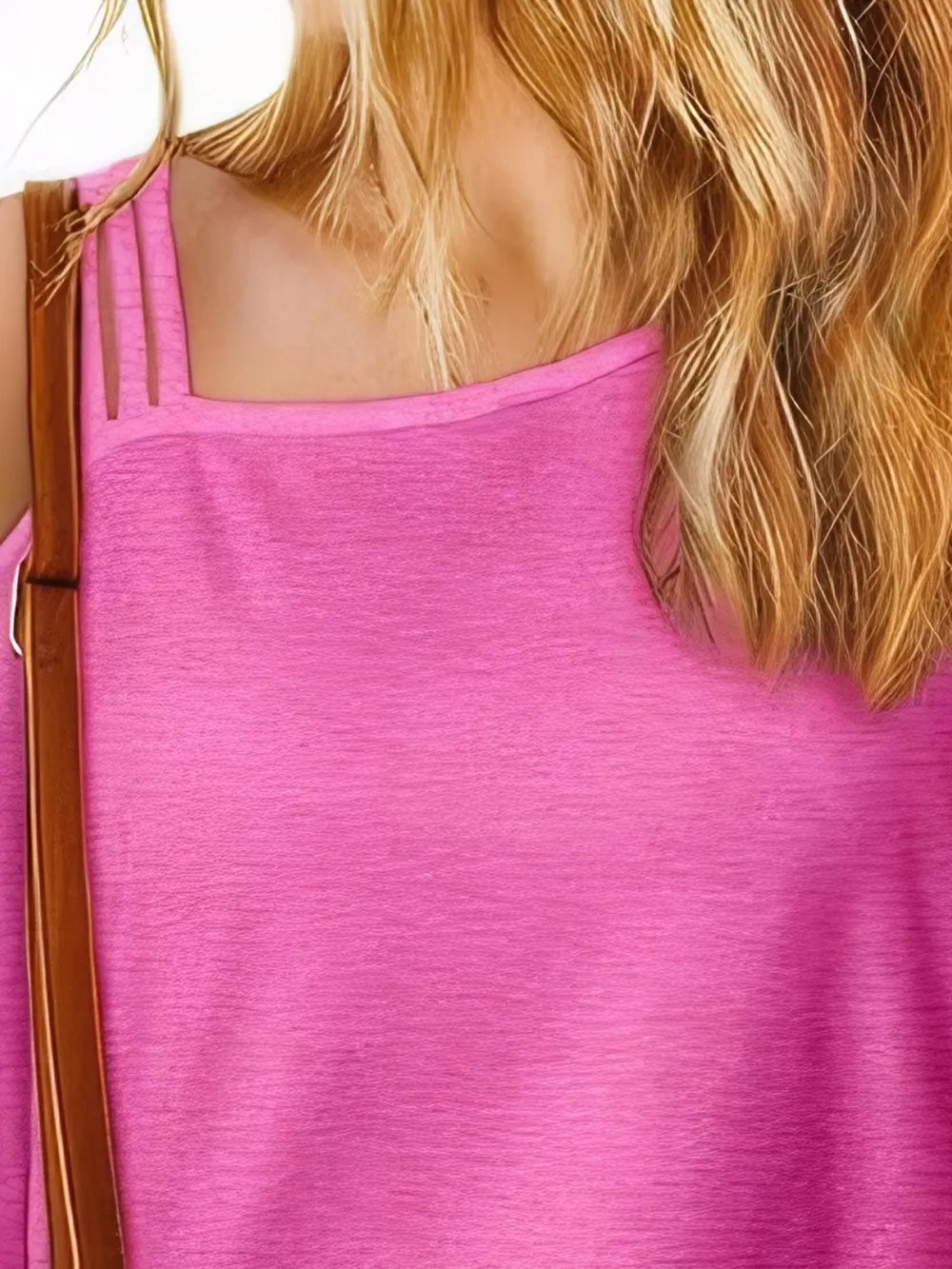 Asymmetrical Neck Half Sleeve T-Shirt, image 6
