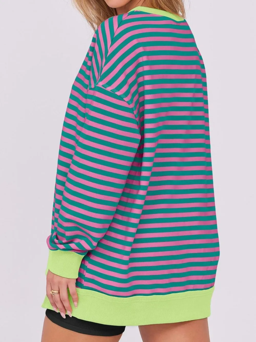 Notched Long Sleeve Oversized Sweatshirt, image 12