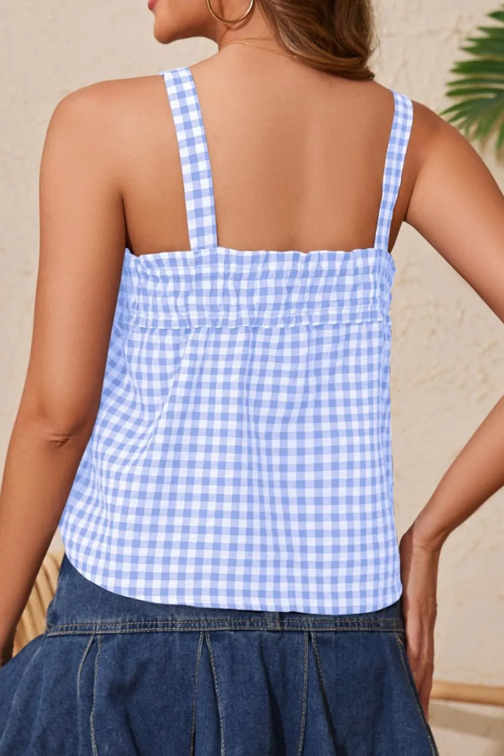 Tied Front Textured Square Neck Cami, image 16