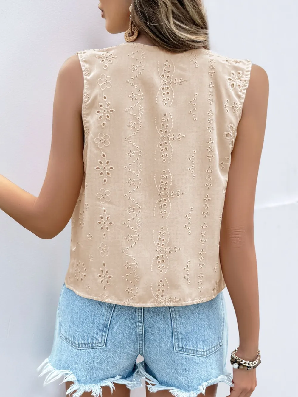 Eyelet Open Front Vest, image 5