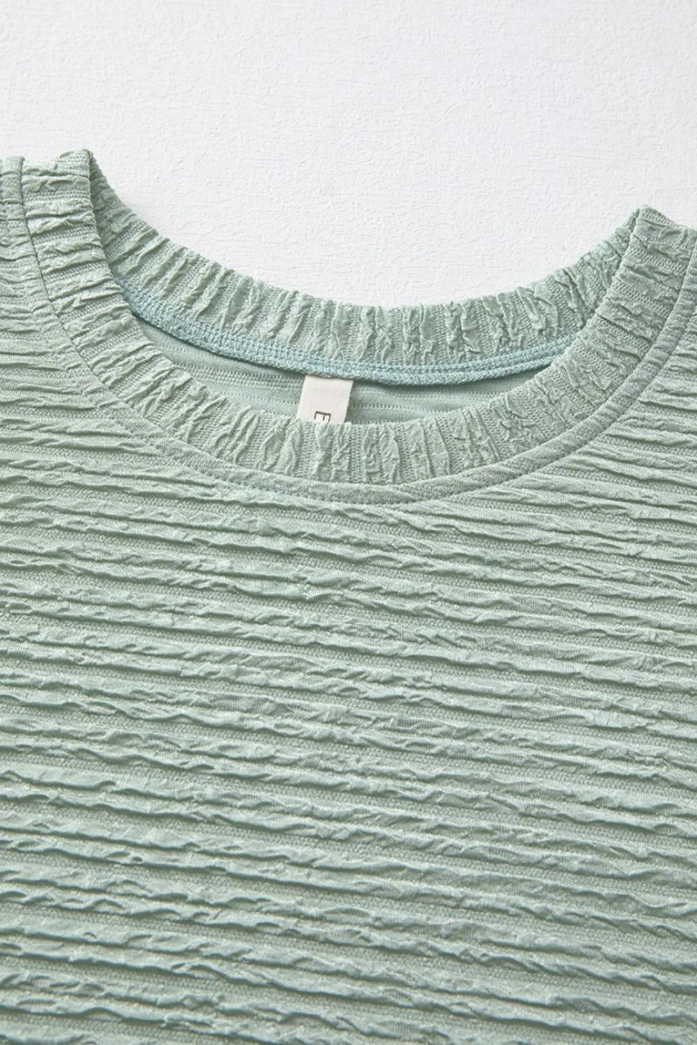 Solid Color Textured Crinkle Short Sleeve T Shirt Dress, image 8